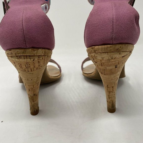 Marc Jacobs Pink Retro Cork Pumps Heels Grommet - Picture 6 of 12